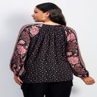 Eliana Border Print Sleeve Peasant Top image number 1