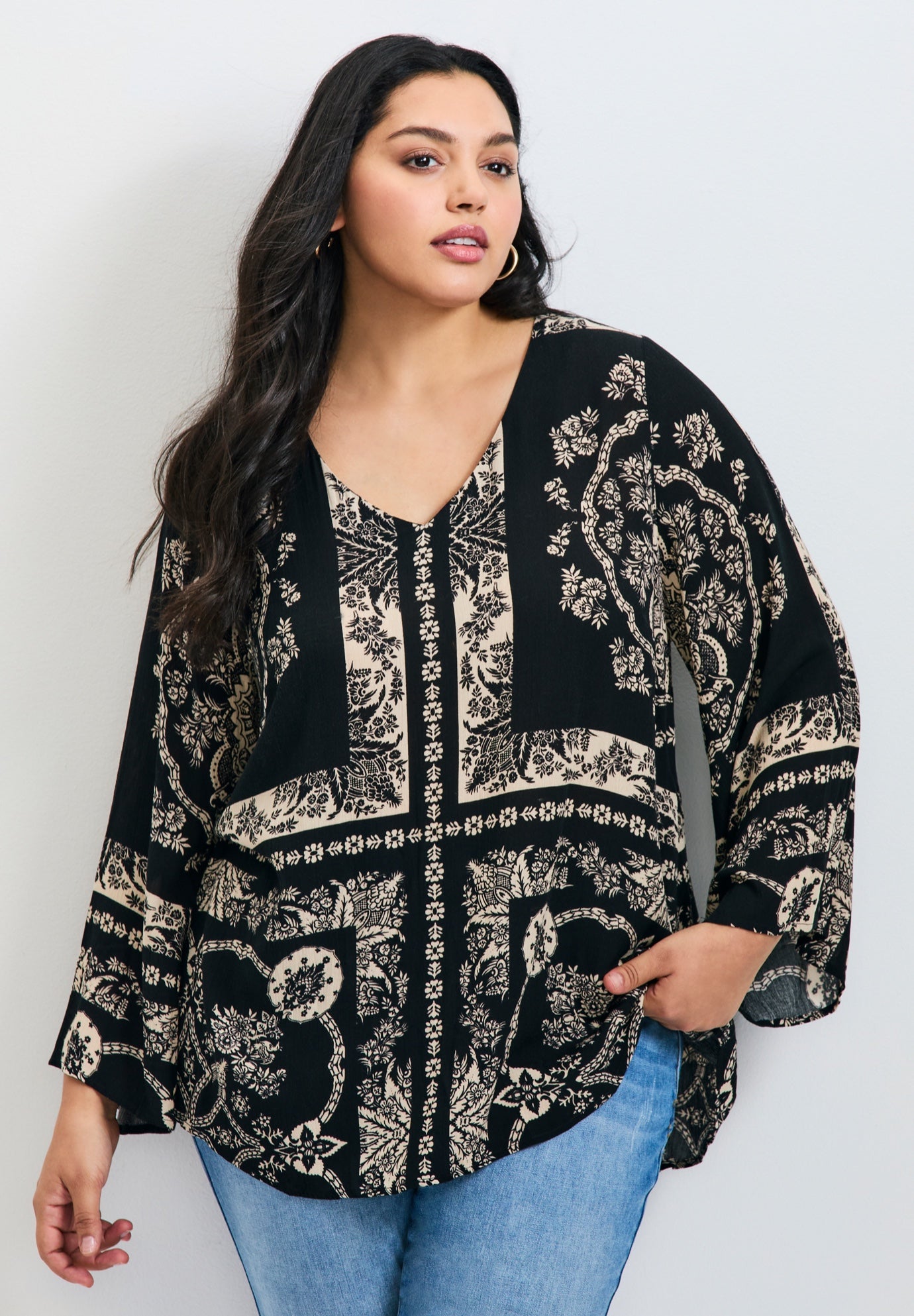 Maddison Scarf Print Top image number 0