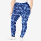 Stretch-Cotton Knit Pull-On Printed Leggings image number null