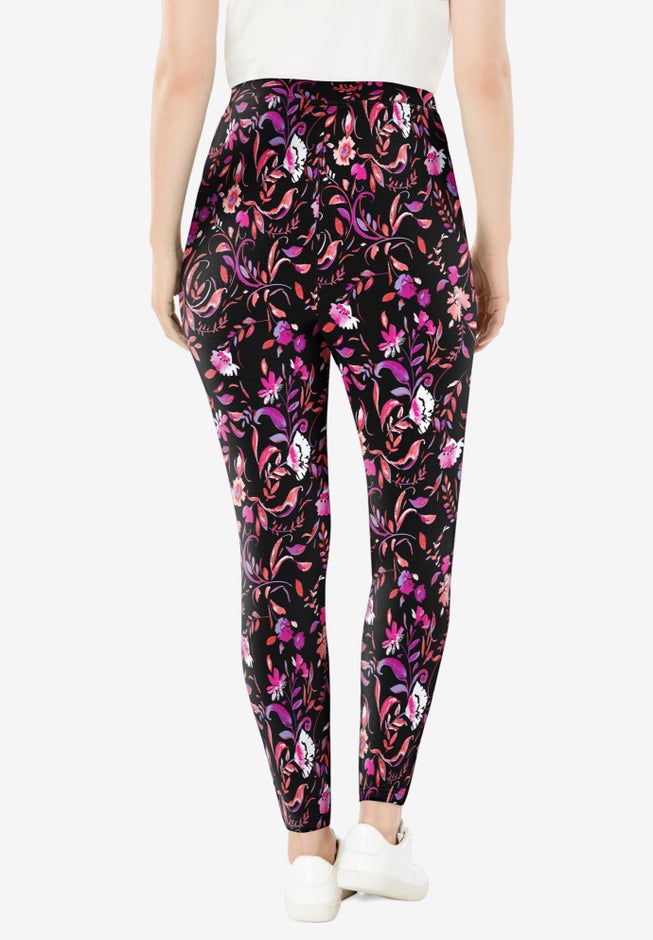 Stretch-Cotton Knit Pull-On Printed Leggings image number 1