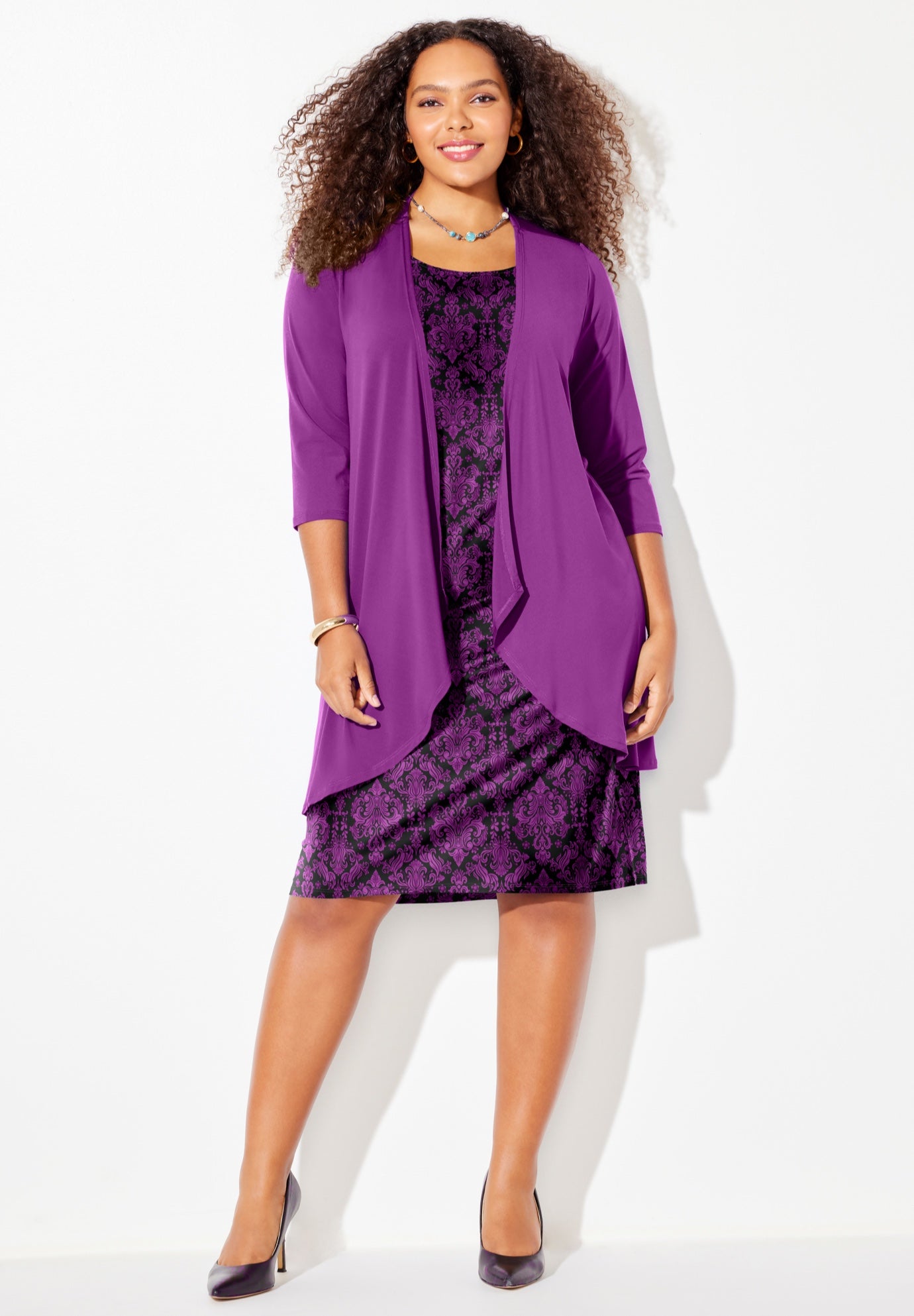 Soft Knit Jacket Dress image number 1