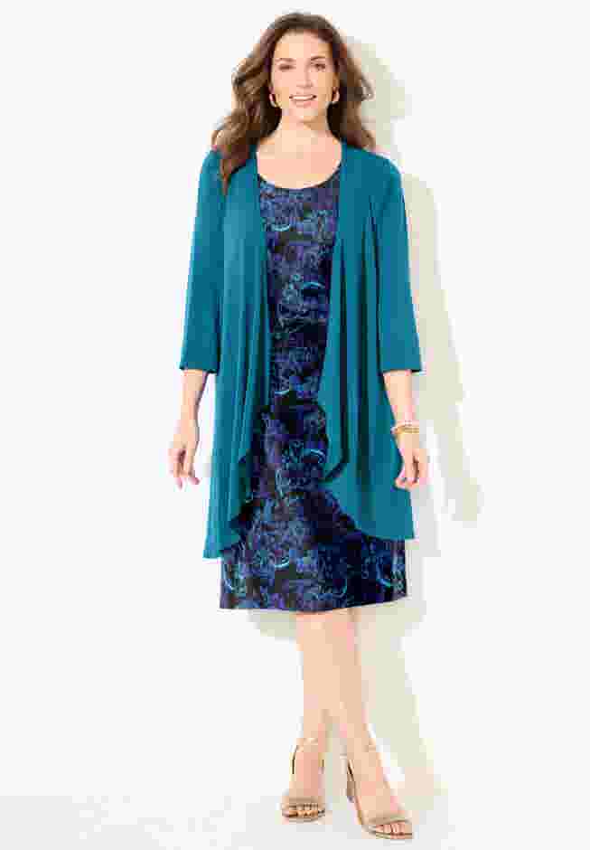 Soft Knit Jacket Dress image number 0