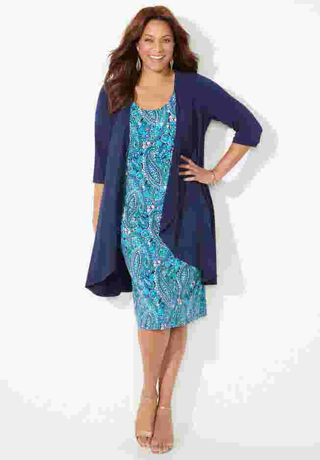Soft Knit Jacket Dress image number 0