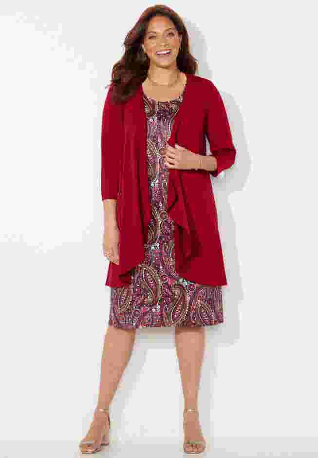 Soft Knit Jacket Dress image number 0