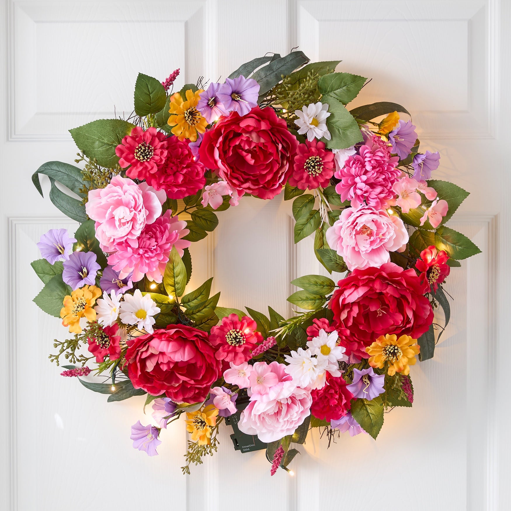 24" Pre-Lit Mia Spring Wreath image number 0