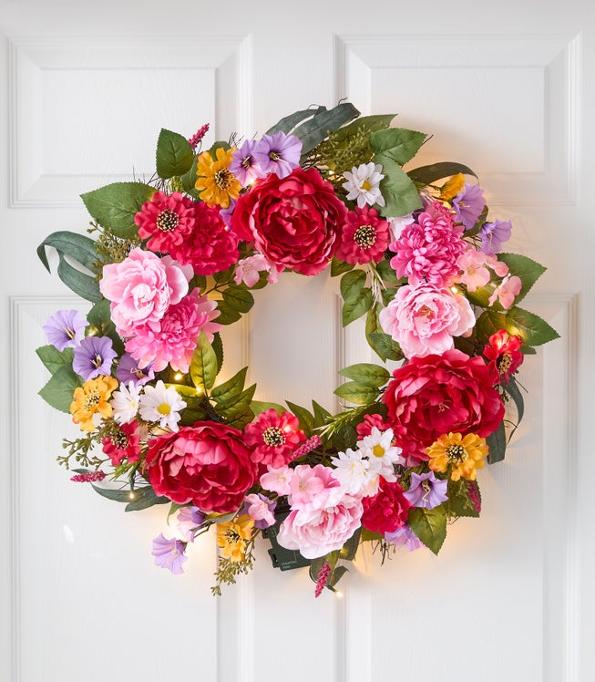 24" Pre-Lit Mia Spring Wreath image number 0