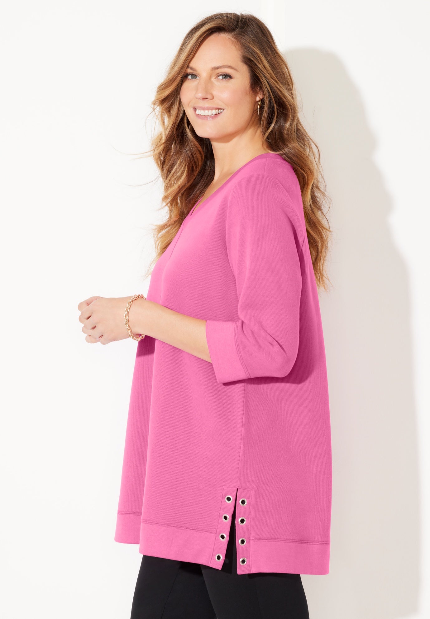 Cloud Knit V-Neck Top image number 2