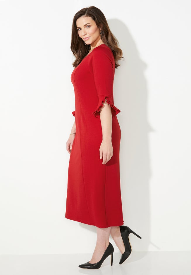 Ruffle Sleeve Shift Dress image number 2