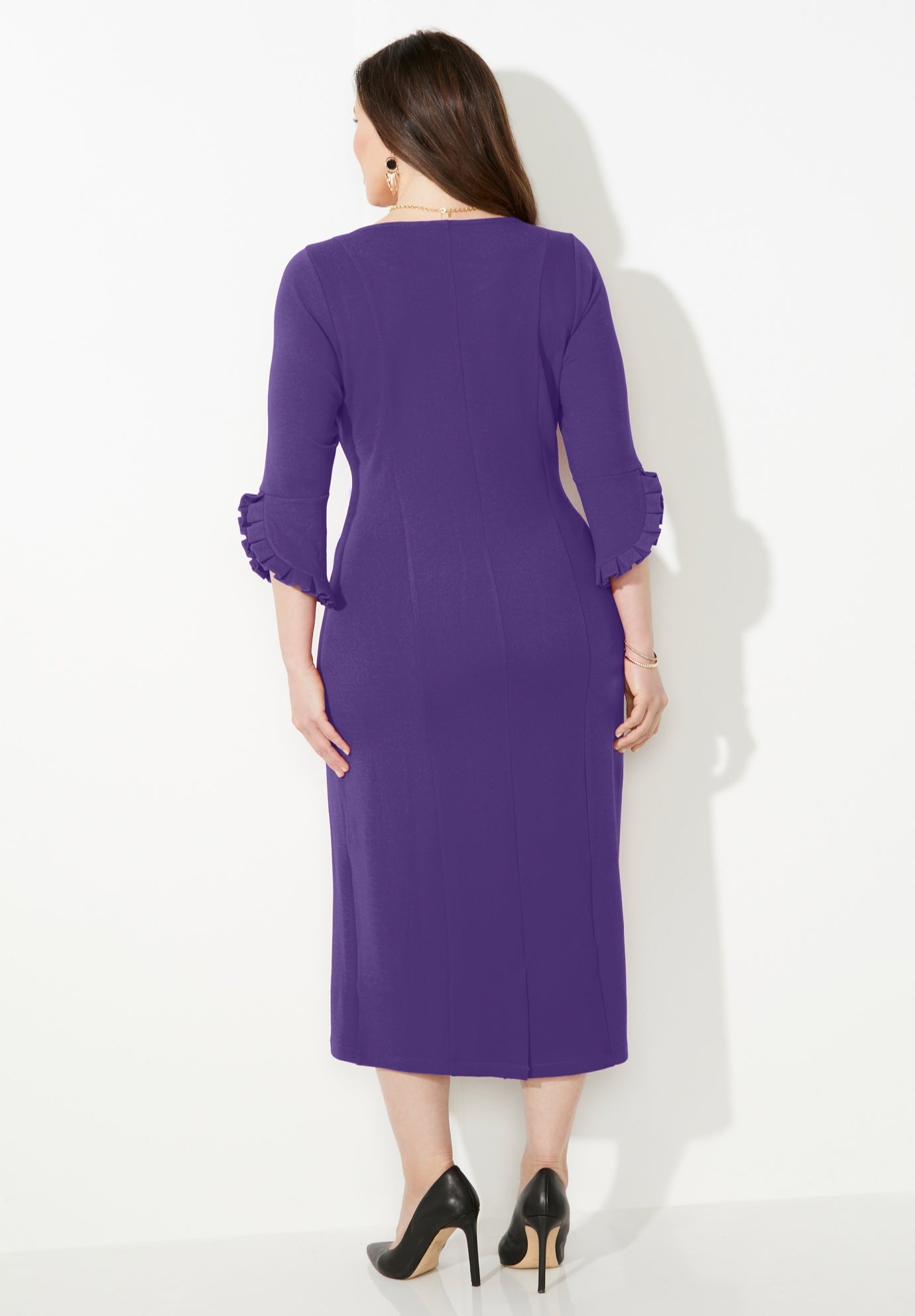 Ruffle Sleeve Shift Dress image number 1