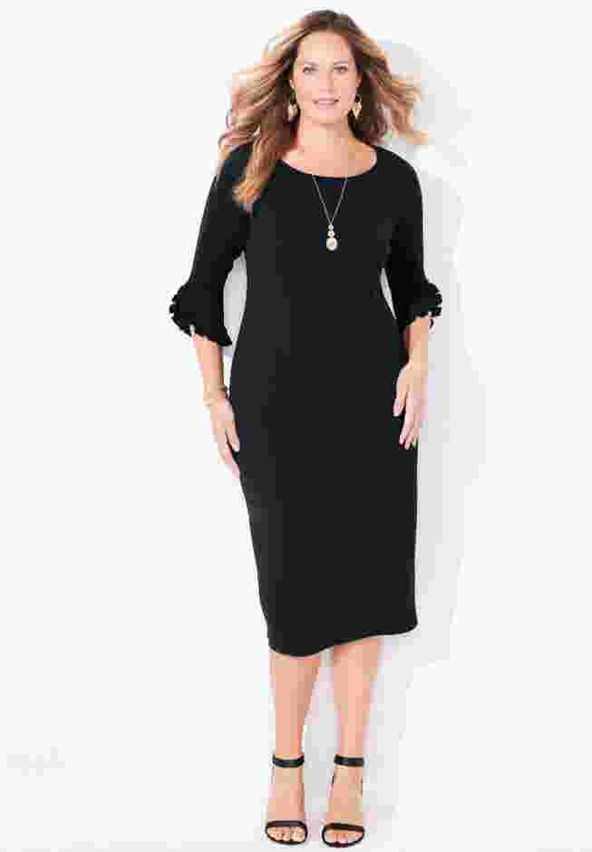 Ruffle Sleeve Shift Dress image number 0