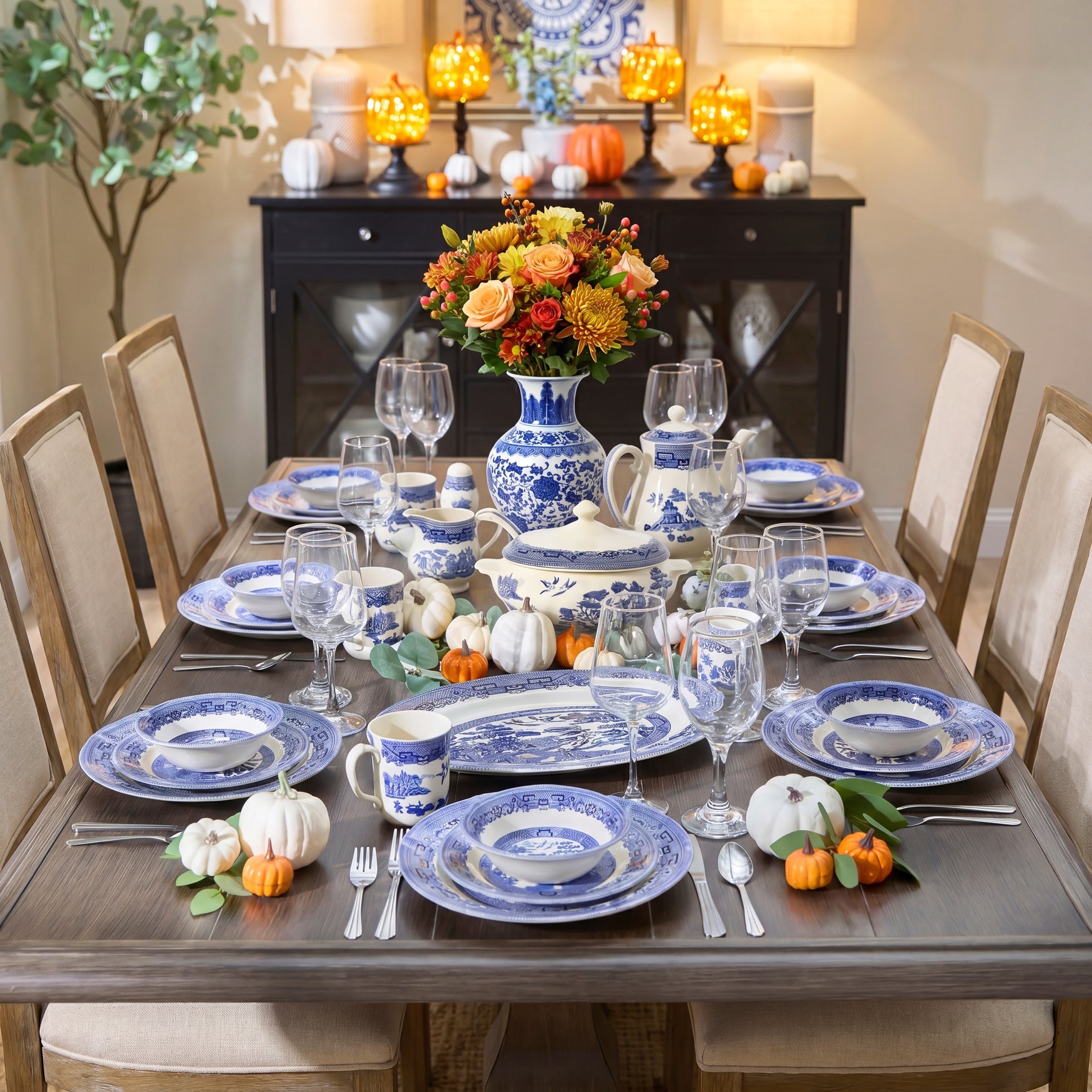 16-PC. Blue Willow Dinnerware Set image number 7