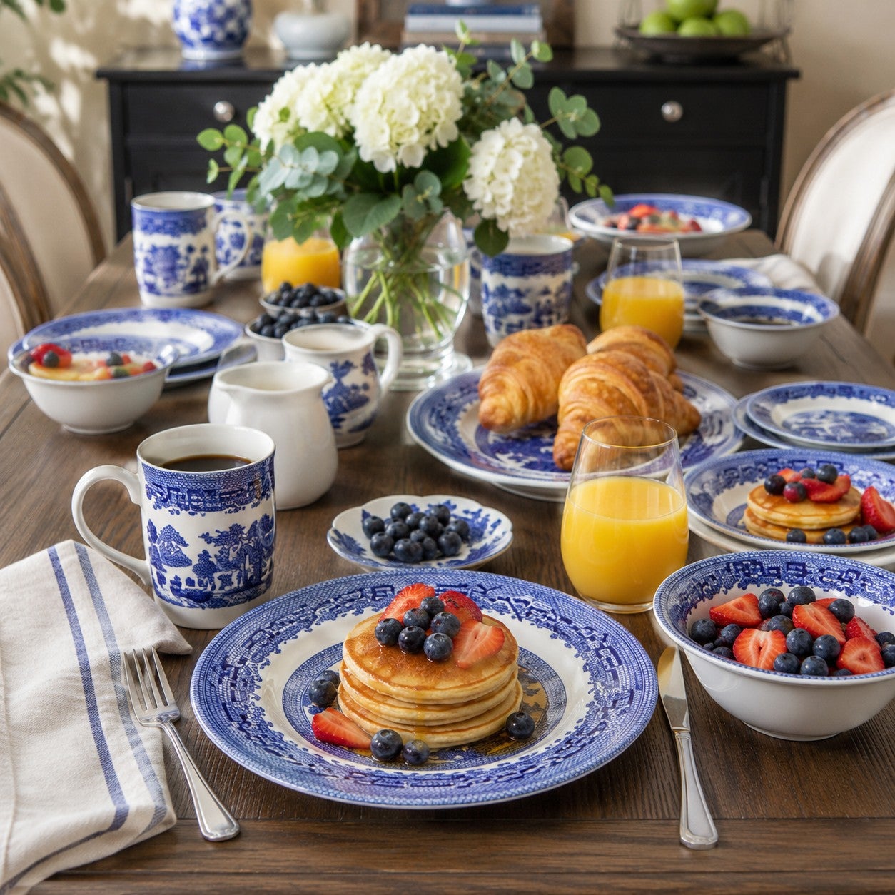 16-PC. Blue Willow Dinnerware Set image number 5