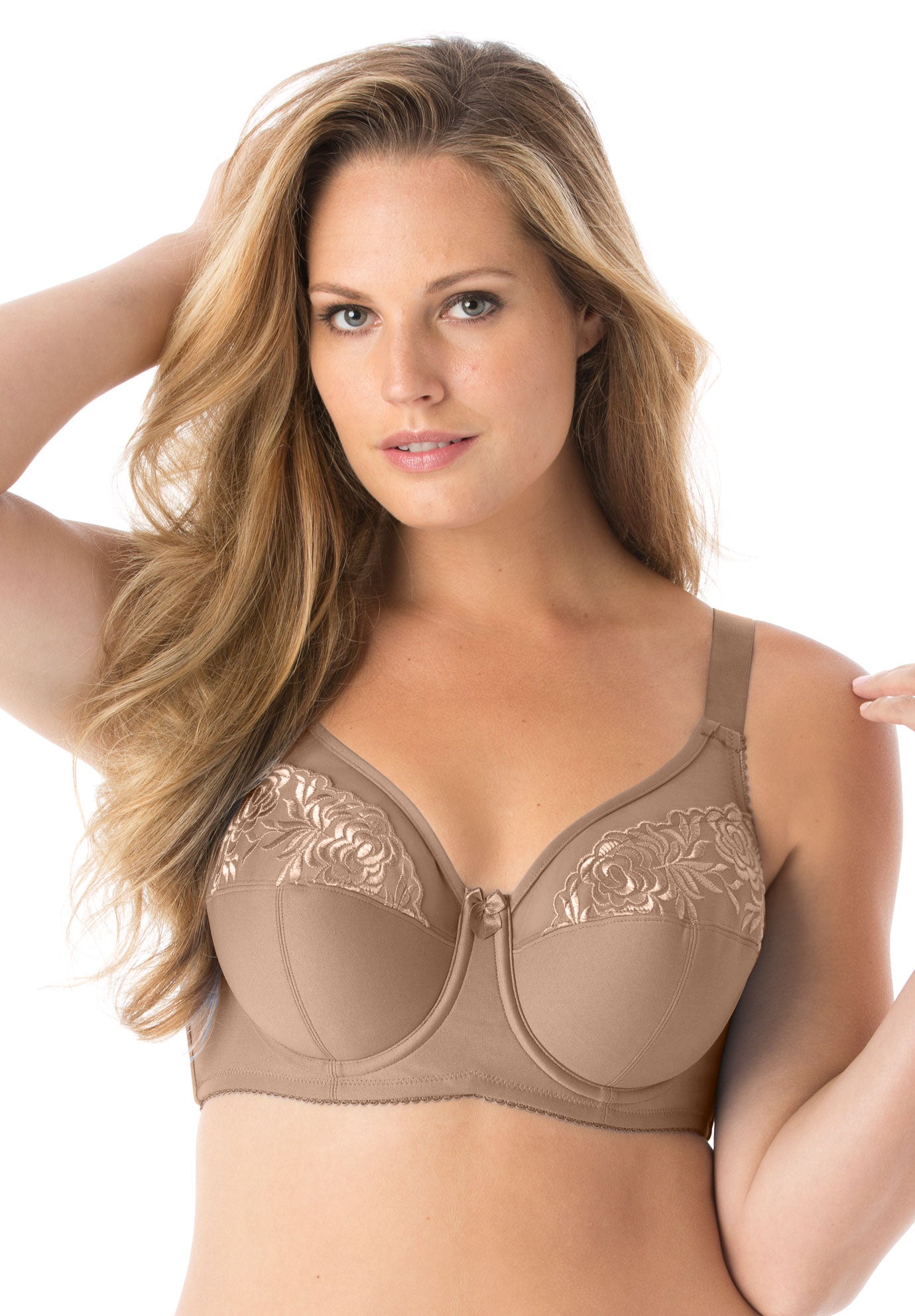 Elila® Embroidered Microfiber Underwire Bra 2401 image number 0