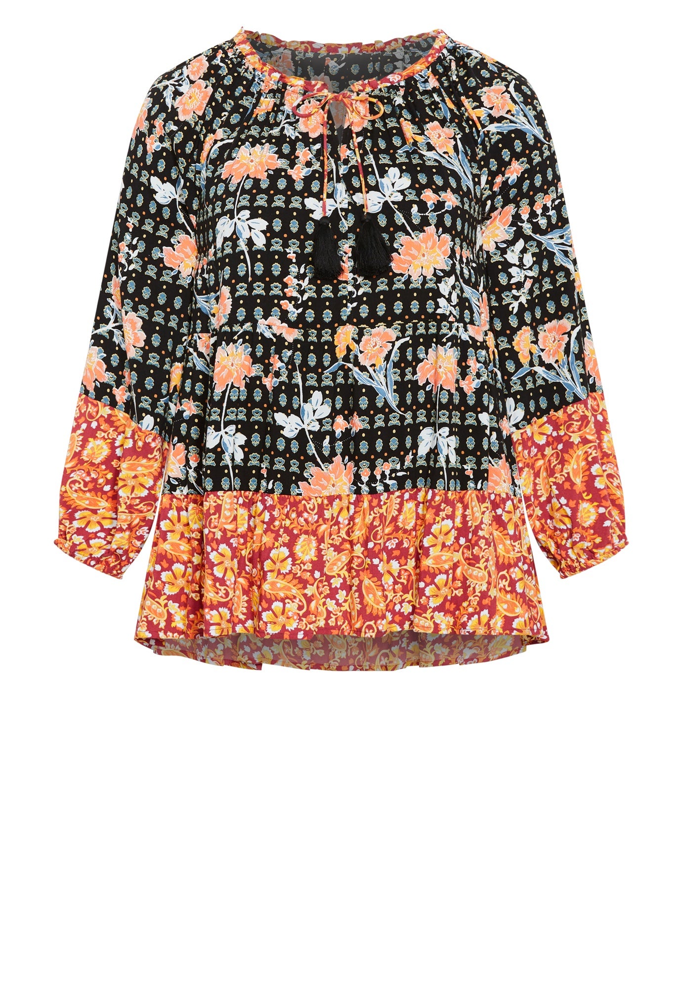 Imari Empire Waist Spliced Top image number 3