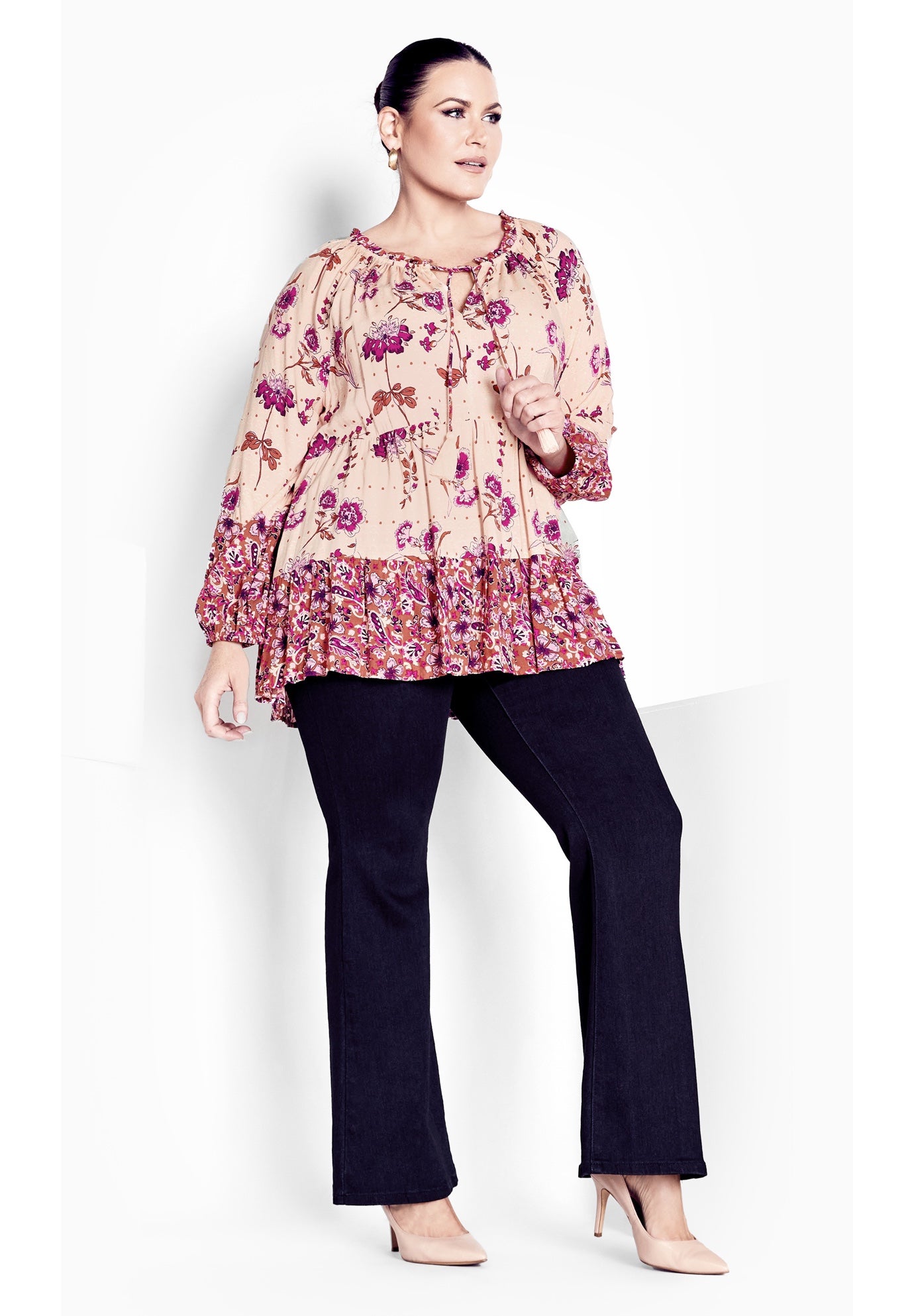 Imari Empire Waist Spliced Top image number 1