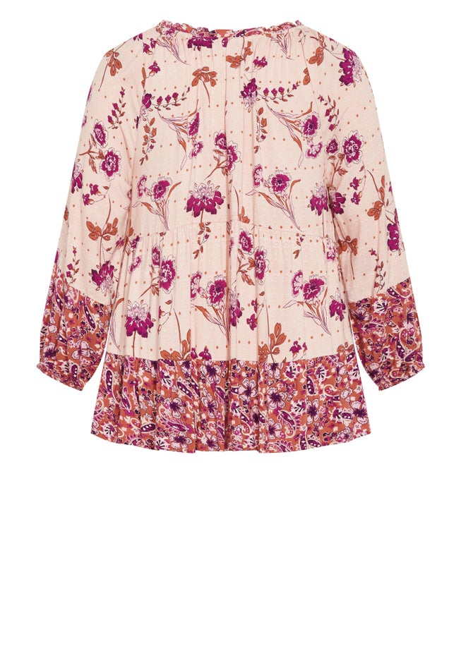 Imari Empire Waist Spliced Top image number 5