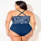 Smocked Ring Strap One Piece Swimsuit image number null