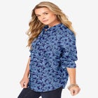Kate Long-Sleeve Crisp Cotton-Blend Button-Front Shirt image number null