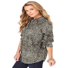 Plus Size Kate Long Sleeve Easy Cotton-Blend Button-Front Shirt image number 2