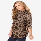 Plus Size Kate Long Sleeve Easy Cotton-Blend Button-Front Shirt image number 3