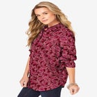 Kate Long-Sleeve Crisp Cotton-Blend Button-Front Shirt image number null