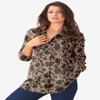Plus Size Kate Long Sleeve Easy Cotton-Blend Button-Front Shirt image number 1