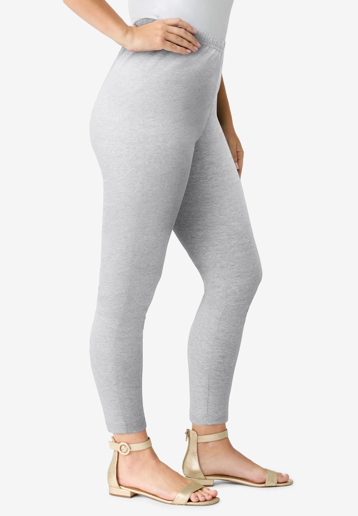Plus Size Essential Stretch Ankle Length Pull-On Legging image number 1