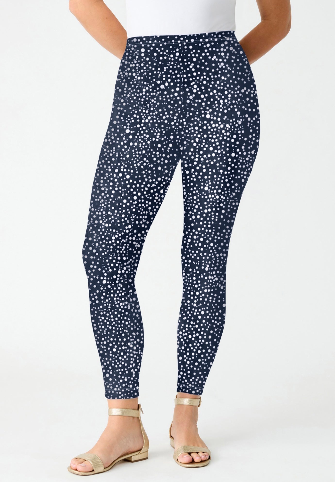 Plus Size Essential Stretch Ankle Length Pull-On Legging image number 0