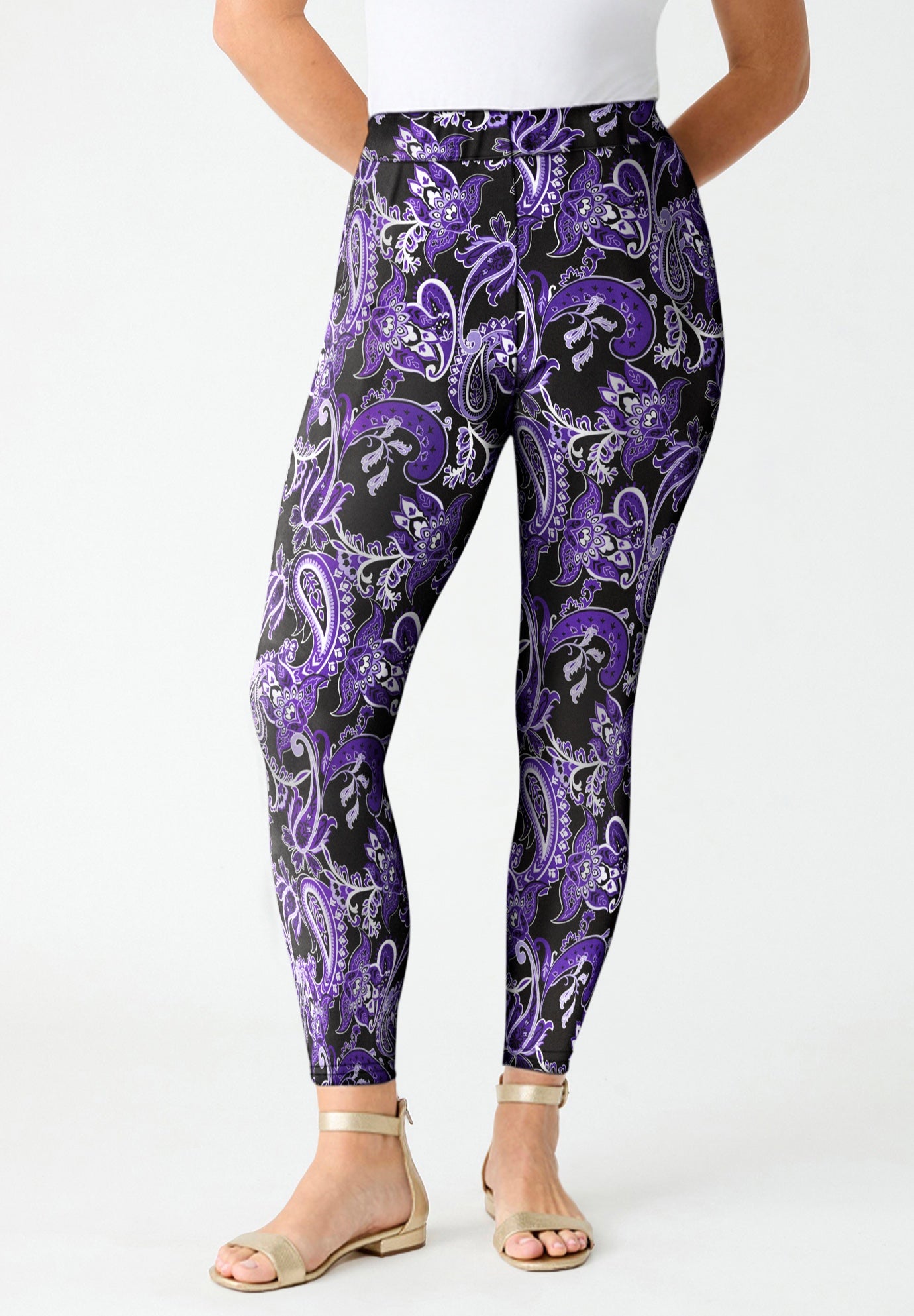 Plus Size Essential Stretch Ankle Length Pull-On Legging image number 0
