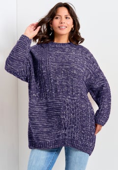Charli Drop Shoulder Cable Sweater