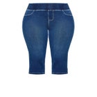 Pull On Cropped Denim Legging image number 3