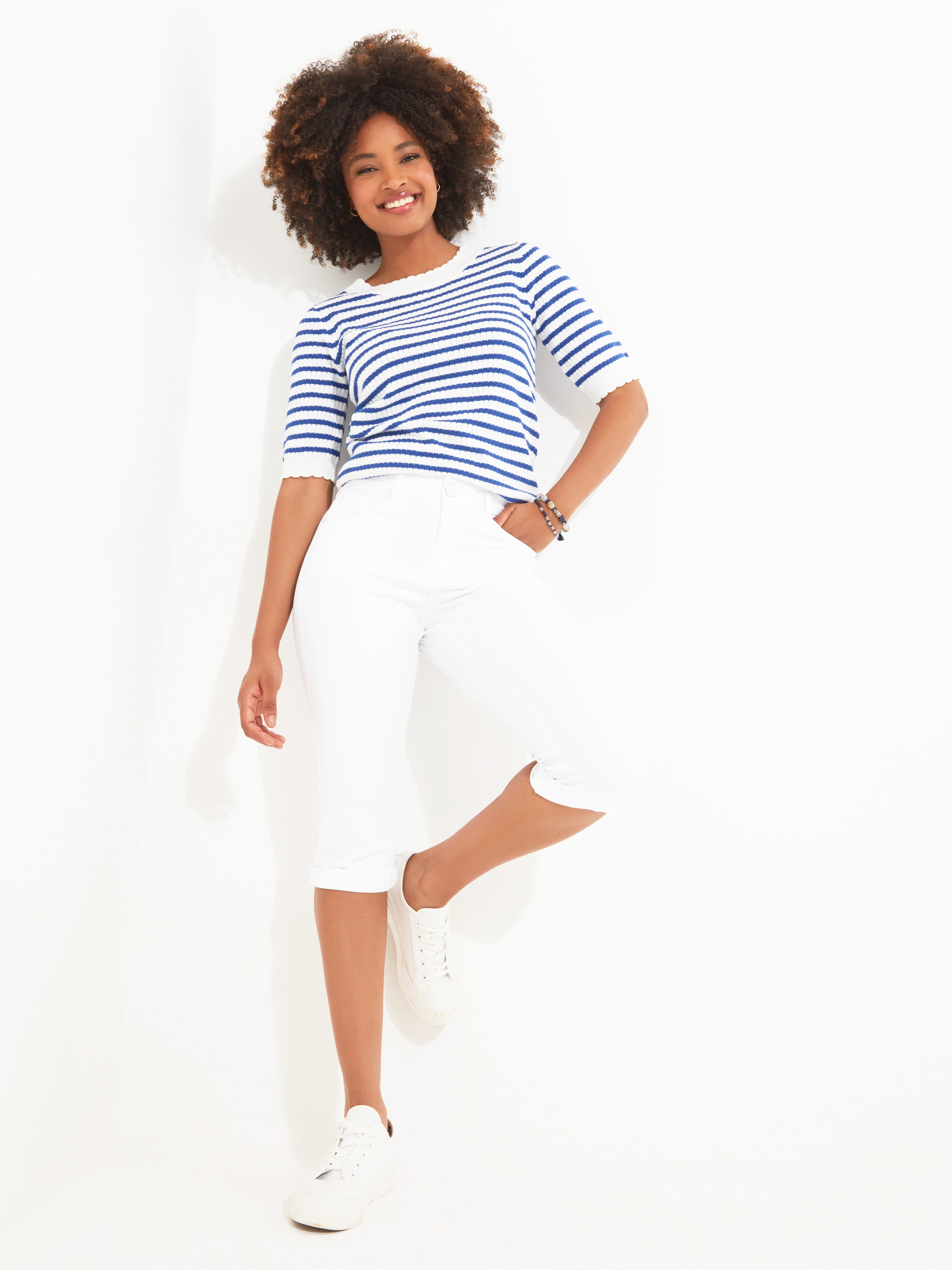 Stretch Denim Capri Pant image number 5