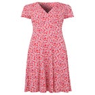 Stretch Knit Faux Wrap Dress image number null