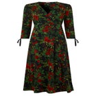 Stretch Knit Faux Wrap Midi Dress image number null