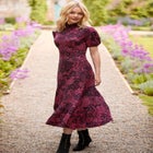 Stretch Knit Mockneck Midi Dress image number null