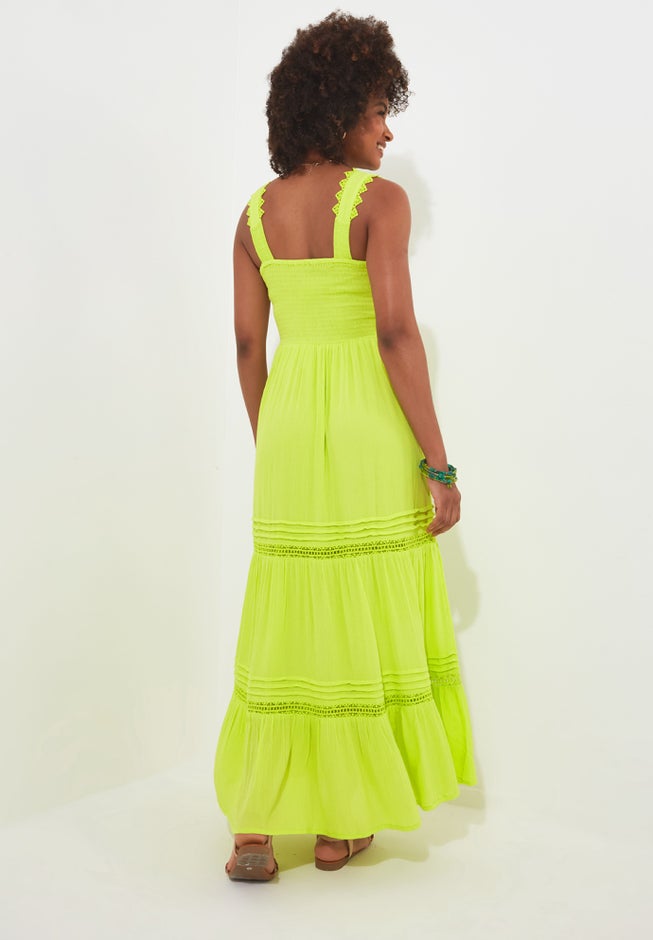Square Neck Crinkle Maxi Dress image number null