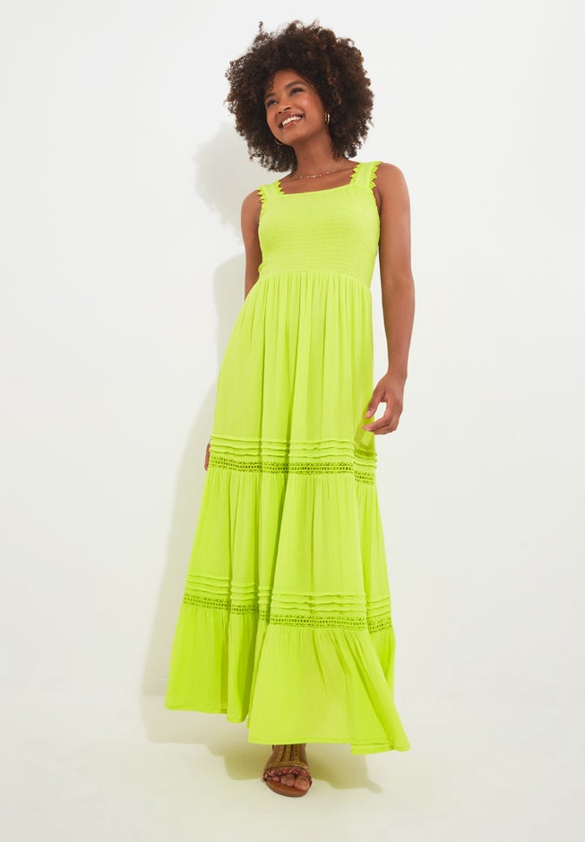 Square Neck Crinkle Maxi Dress image number null