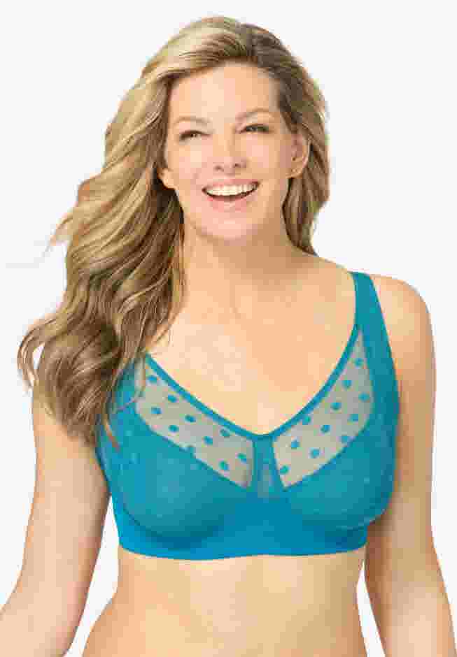 Catherines® Jacquard Polka Dot Wire Free Bra image number 0