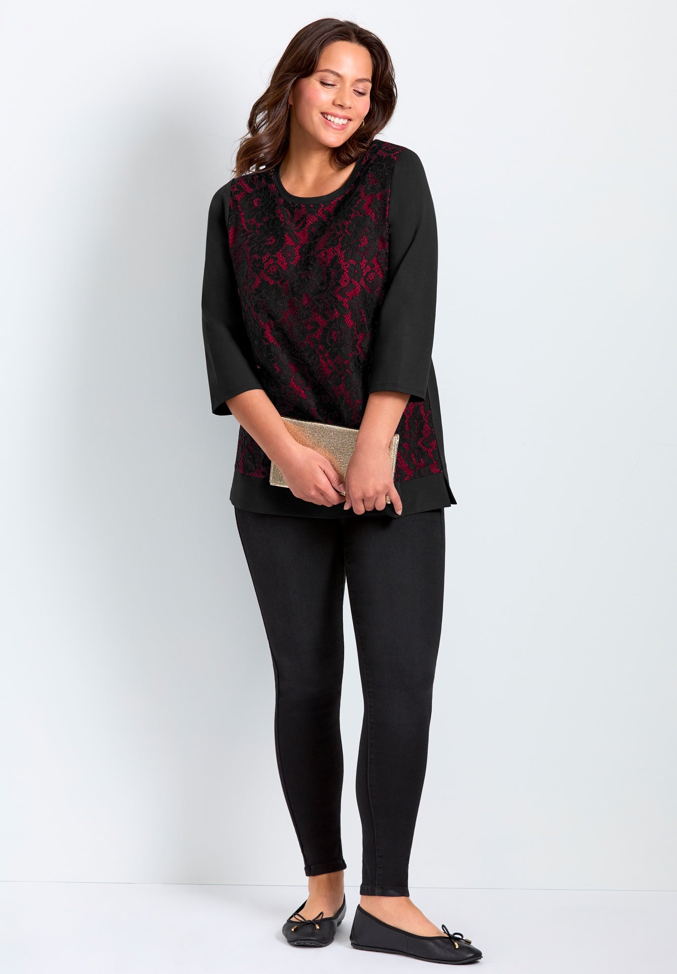 Lace Crewneck Tee image number 1