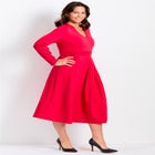 Ponte Fit And Flare Midi Dress image number null