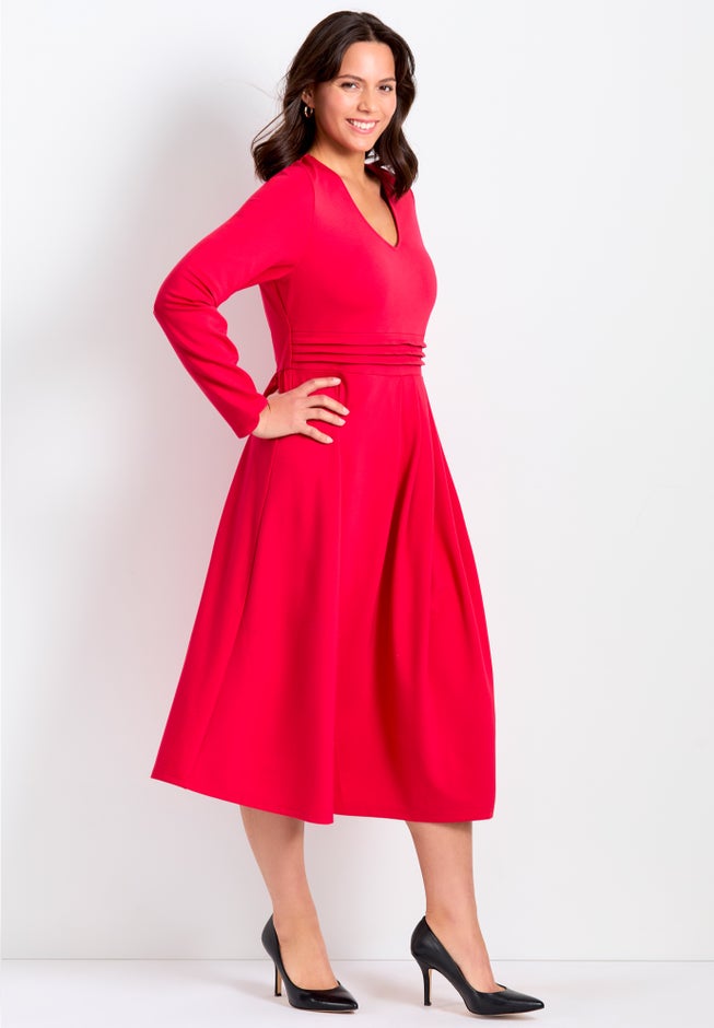 Ponte Fit And Flare Midi Dress image number 2
