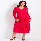 Ponte Fit And Flare Midi Dress image number null