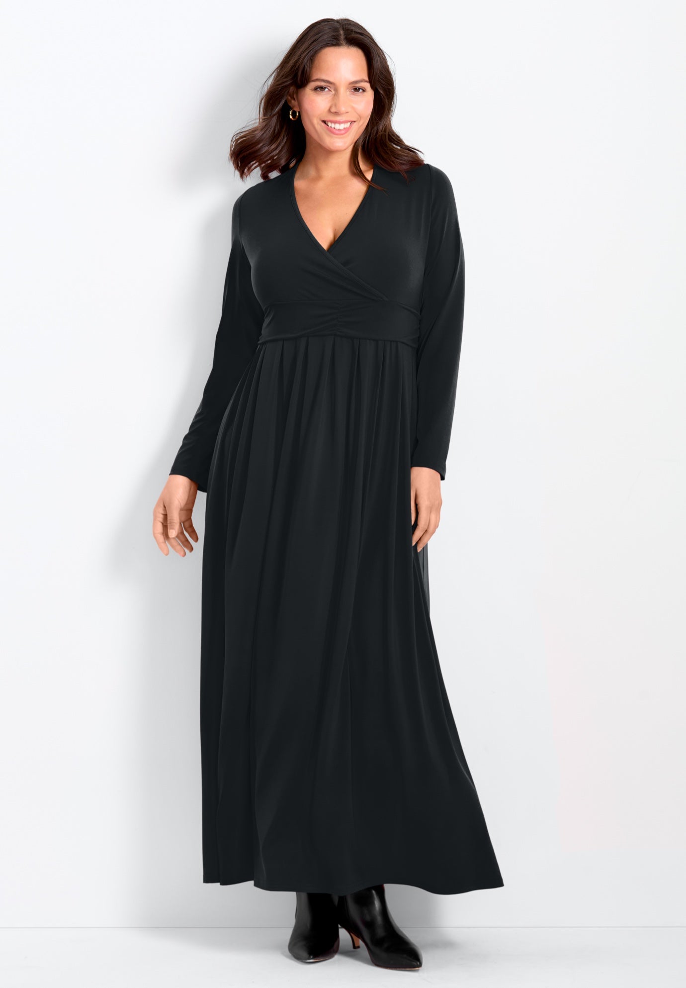 Faux Wrap Flare Maxi Dress image number 0