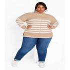 Livvy Roll Neck Stripe Sweater image number 1