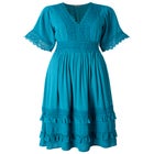 Crochet Trim Boho Midi Dress image number 3