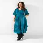 Crochet Trim Boho Midi Dress image number 2