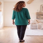 Suprema&reg; Studio 3/4 Sleeve Studded V-Neck Tee image number 1