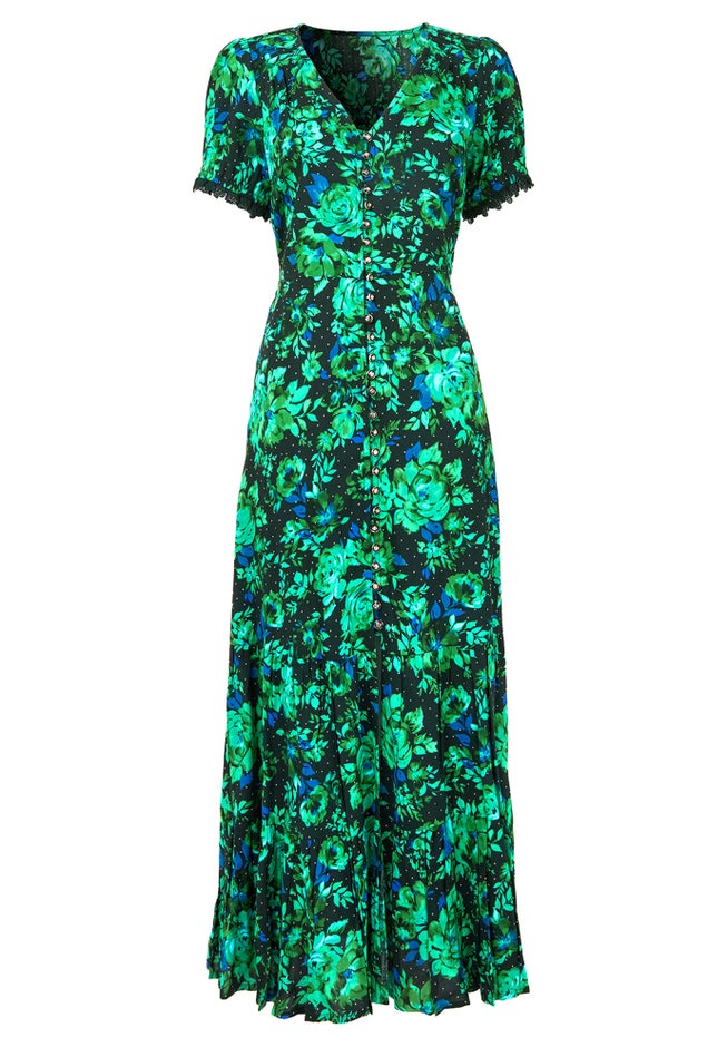 V-Neck Tiered Midi Dress image number null
