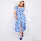 V-Neck Tiered Midi Dress image number null