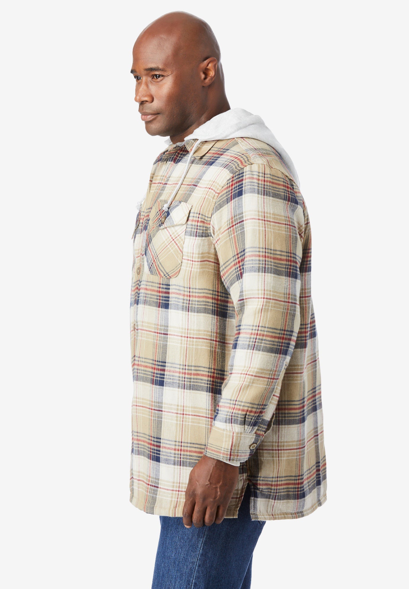 Removable Hooded Shirt Jacket image number 2